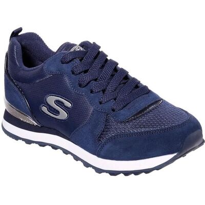 Skechers OG 85 baskets femme bleu marine lacets textile semelle plate Bleu - Publicité Skechers OG 85 baskets femme bleu marine lacets textile semelle plate Bleu - Publicité