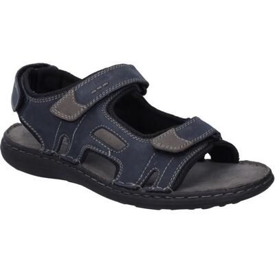 Sandales Homme JOSEF SEIBEL Vincent 08 en cuir bleu avec laçage frontal Bleu - Publicité Sandales Homme JOSEF SEIBEL Vincent 08 en cuir bleu avec laçage frontal Bleu - Publicité
