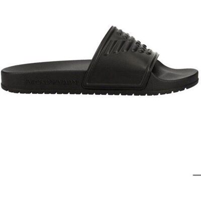 Mules PVC à gros logo - Emporio armani. Noir - Publicité Mules PVC à gros logo - Emporio armani. Noir - Publicité