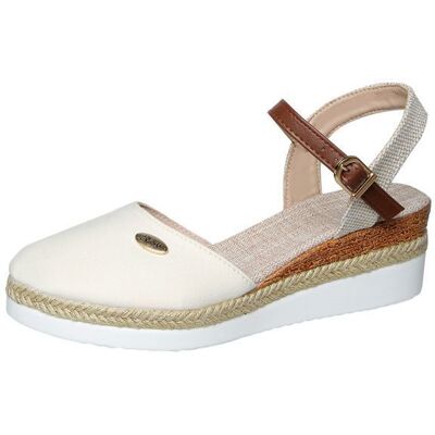 INSFITY Sandales Compensées Femme Été en Tissu Confortable Avec Boucle Réglable Chaussures à Bout Fermé Respirantes Décontracté - Beige Beige - Publicité INSFITY Sandales Compensées Femme Été en Tissu Confortable Avec Boucle Réglable Chaussures à Bout Fermé Respirantes Décontracté - Beige Beige - Publicité