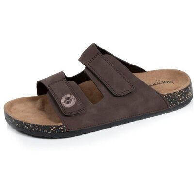 Isotoner Sandales à doubles bride scratch semelle intérieur patch talon ultra confortables chocolat homme Marron - Publicité Isotoner Sandales à doubles bride scratch semelle intérieur patch talon ultra confortables chocolat homme Marron - Publicité