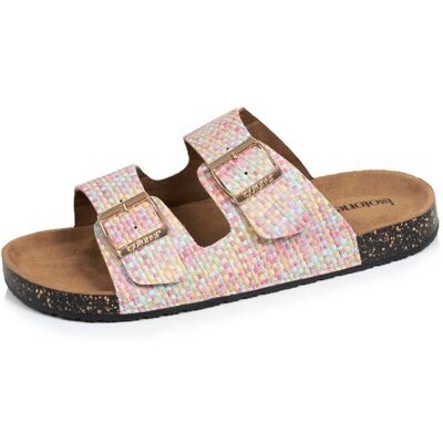 Isotoner Sandales à doubles bride semelle intérieur patch talon ultra confortables multico femme - Publicité Isotoner Sandales à doubles bride semelle intérieur patch talon ultra confortables multico femme - Publicité