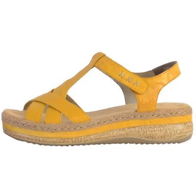 Sandale Compensée Cuir Rieker Massa - Jaune Jaune - Publicité Sandale Compensée Cuir Rieker Massa - Jaune Jaune - Publicité