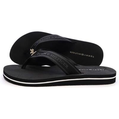 Tongs Noires Homme Tommy Hilfiger Webbing Noir - Publicité Tongs Noires Homme Tommy Hilfiger Webbing Noir - Publicité