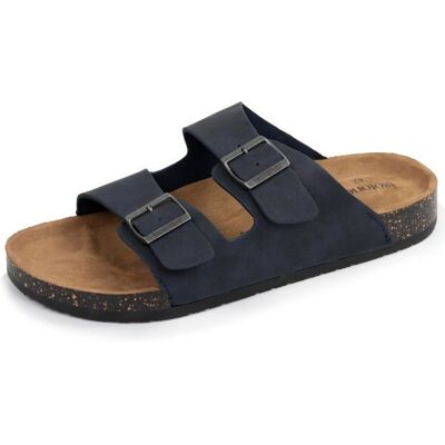 Isotoner Sandales à doubles bride semelle intérieur patch talon ultra confortables marine homme Bleu - Publicité Isotoner Sandales à doubles bride semelle intérieur patch talon ultra confortables marine homme Bleu - Publicité