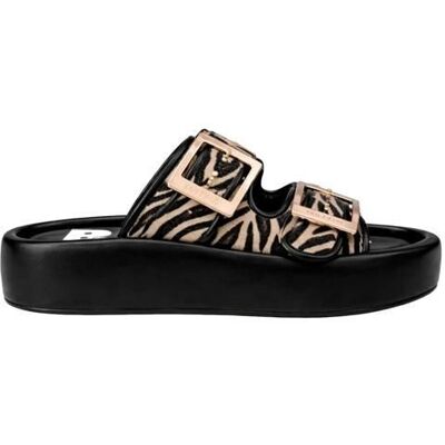 Sandales femme Buffalo Evelyn Ari - black/white zebra Noir - Publicité Sandales femme Buffalo Evelyn Ari - black/white zebra Noir - Publicité
