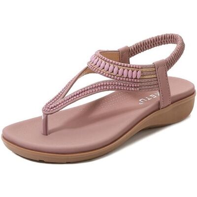 Sandales Femme INSFITY - Été Plage Strass - Bout Ouvert Respirant Confortable - Violet - Talon Plat 3cm Violet - Publicité Sandales Femme INSFITY - Été Plage Strass - Bout Ouvert Respirant Confortable - Violet - Talon Plat 3cm Violet - Publicité