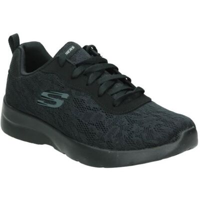Baskets - SKECHERS - Dynamight 2 Homespun - Femme - Noir - Textile - Plat - Lacets Noir - Publicité Baskets - SKECHERS - Dynamight 2 Homespun - Femme - Noir - Textile - Plat - Lacets Noir - Publicité