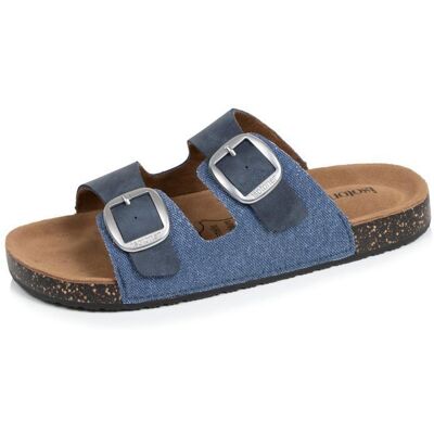 Isotoner Sandales semelle intérieure cuir patch talon confort everywear bleu denim femme Bleu - Publicité Isotoner Sandales semelle intérieure cuir patch talon confort everywear bleu denim femme Bleu - Publicité