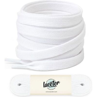 Lacets plats blanc 120 cm Largeur 8mm Lacet blanc pour baskets et chaussures Blanc - Publicité Lacets plats blanc 120 cm Largeur 8mm Lacet blanc pour baskets et chaussures Blanc - Publicité