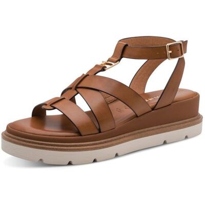 Sandale compensé - Femme - TAMARIS - Cuir souple - Marron Marron - Publicité Sandale compensé - Femme - TAMARIS - Cuir souple - Marron Marron - Publicité