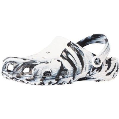 Crocs Classic Marbled Sabot homme blanc/noir – léger séchage rapide bride pivotante Blanc - Publicité Crocs Classic Marbled Sabot homme blanc/noir – léger séchage rapide bride pivotante Blanc - Publicité