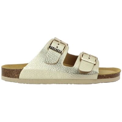 Mules - PLAKTON - BETA Or - Talon plat - Cuir - Bout ouvert - Publicité Mules - PLAKTON - BETA Or - Talon plat - Cuir - Bout ouvert - Publicité