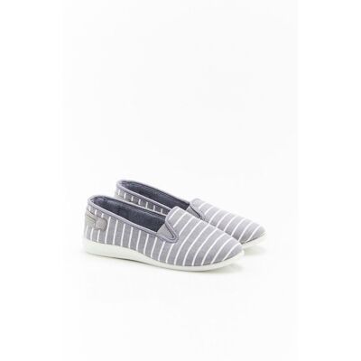 Damart - Chaussons rayés - Gris Rayé Gris - Publicité Damart - Chaussons rayés - Gris Rayé Gris - Publicité