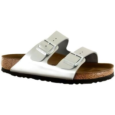Birkenstock Sandales En Textile Argent Pour Femmes Gris - Publicité Birkenstock Sandales En Textile Argent Pour Femmes Gris - Publicité