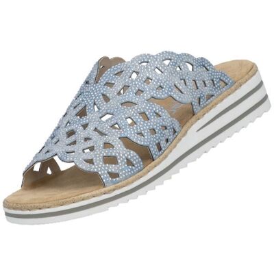 Rieker Mules pour Femme V0689-12 Bleu Bleu - Publicité Rieker Mules pour Femme V0689-12 Bleu Bleu - Publicité
