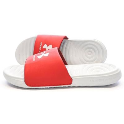 Claquettes Gris/Rouge Homme Under Armour Ansa Rouge - Publicité Claquettes Gris/Rouge Homme Under Armour Ansa Rouge - Publicité