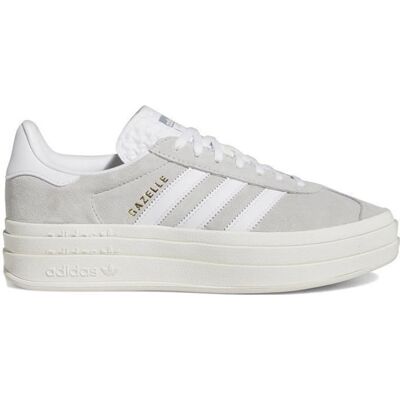 Chaussures Adidas Gazelle Bold W pour Femme - Gris - Lacets - Plat - Cuir Gris - Publicité Chaussures Adidas Gazelle Bold W pour Femme - Gris - Lacets - Plat - Cuir Gris - Publicité