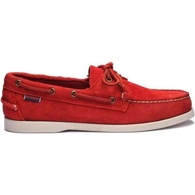 Chaussures bateaux Sebago Docksides Portland Rouge Homme - Daim-Nubuck - Semelle en caoutchouc anti-dérapant Rouge - Publicité Chaussures bateaux Sebago Docksides Portland Rouge Homme - Daim-Nubuck - Semelle en caoutchouc anti-dérapant Rouge - Publicité
