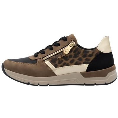 Basket Basse - RIEKER - Gloria - Marron Comb - Lacets et Zip - Confort Exceptionnel Marron - Publicité Basket Basse - RIEKER - Gloria - Marron Comb - Lacets et Zip - Confort Exceptionnel Marron - Publicité