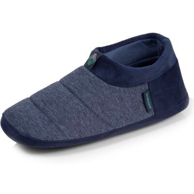 Isotoner Chaussons micro éponge semelle gomme antidérapante marine chiné homme Bleu - Publicité Isotoner Chaussons micro éponge semelle gomme antidérapante marine chiné homme Bleu - Publicité