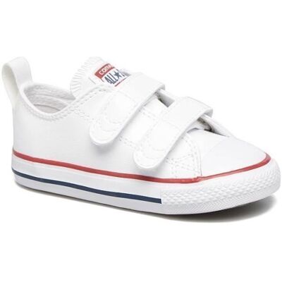 Converse Basket Enfant Cuir Blanc - Fermeture à Scratch Semelle Plate All Star Blanc - Publicité Converse Basket Enfant Cuir Blanc - Fermeture à Scratch Semelle Plate All Star Blanc - Publicité