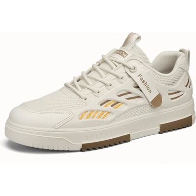Baskets Homme - INSFITY - Sneakers en maille respirante - Plat - Beige Beige - Publicité Baskets Homme - INSFITY - Sneakers en maille respirante - Plat - Beige Beige - Publicité