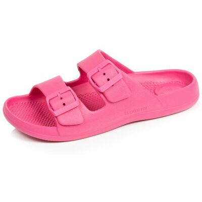 Isotoner Mules claquettes semelle confortable et légère sandale de plage piscine rose femme Rose - Publicité Isotoner Mules claquettes semelle confortable et légère sandale de plage piscine rose femme Rose - Publicité