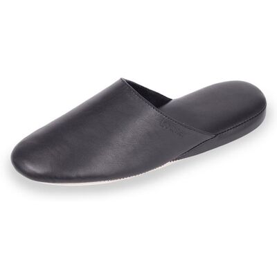Isotoner Chaussons tout cuir semelle confort noir homme Noir - Publicité Isotoner Chaussons tout cuir semelle confort noir homme Noir - Publicité