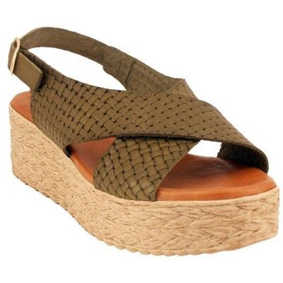 Encantto-Sandale femme compensée-Isilda-3 coloris - Couleur Kaki - Taille 37 Vert - Publicité Encantto-Sandale femme compensée-Isilda-3 coloris - Couleur Kaki - Taille 37 Vert - Publicité