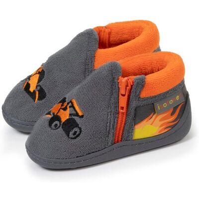 Isotoner Chaussons à zip faciles à enfiler bon maintien du pied semelle antidérapante gris bébé garçon Gris - Publicité Isotoner Chaussons à zip faciles à enfiler bon maintien du pied semelle antidérapante gris bébé garçon Gris - Publicité