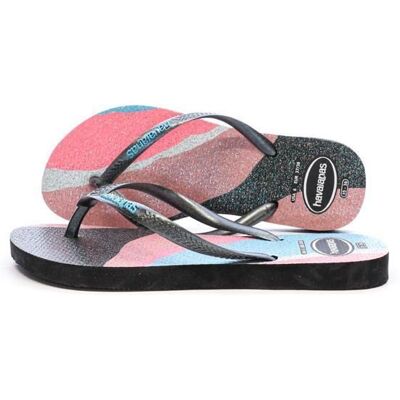 Tongs Noir/Rose Femme Havaianas Slim Palette Glow Noir - Publicité Tongs Noir/Rose Femme Havaianas Slim Palette Glow Noir - Publicité