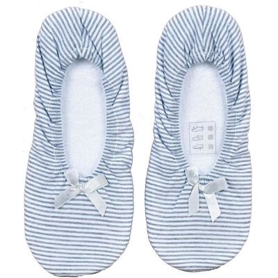 OZABI Chaussons ballerines INFINITIF pour femme - Gris - Rayures - Tailles 36/37 38/39 et 40/41 Gris - Publicité OZABI Chaussons ballerines INFINITIF pour femme - Gris - Rayures - Tailles 36/37 38/39 et 40/41 Gris - Publicité