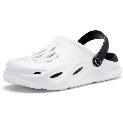 FONDUPIN Sabot MixteSabots Homme Anti-Glissement Légère RespirantÉté Sabot Femme Exterieur pour Plage Hopital Jardin 40-45 Blanc et Noir Blanc - Publicité FONDUPIN Sabot MixteSabots Homme Anti-Glissement Légère RespirantÉté Sabot Femme Exterieur pour Plage Hopital Jardin 40-45 Blanc et Noir Blanc - Publicité