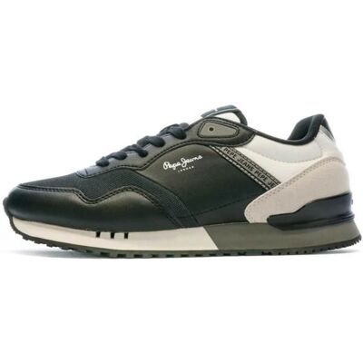 Baskets Pepe Jeans London Bright - black - 44 - Homme - Synthétique - Lacets Noir - Publicité Baskets Pepe Jeans London Bright - black - 44 - Homme - Synthétique - Lacets Noir - Publicité
