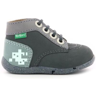 Botillon - Kickers - Bonbon - Cuir - Gris - Fermeture à lacet Gris - Publicité Botillon - Kickers - Bonbon - Cuir - Gris - Fermeture à lacet Gris - Publicité