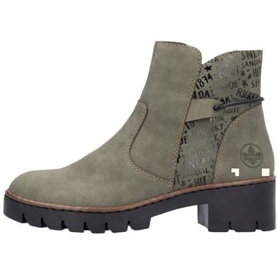 Bottine Cuir Rieker Columno - Vert - Femme - Zip - Plat Vert - Publicité Bottine Cuir Rieker Columno - Vert - Femme - Zip - Plat Vert - Publicité