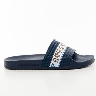 Claquette Homme - Emporio Armani - XUPS06 XN999 T637 - Bleu - Polyuréthane Bleu - Publicité Claquette Homme - Emporio Armani - XUPS06 XN999 T637 - Bleu - Polyuréthane Bleu - Publicité
