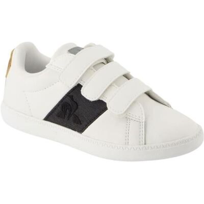 Baskets enfant - Le Coq Sportif - Courtclassic PS Black Jean - blanc/noir - fermeture scratch - dessus textile Blanc - Publicité Baskets enfant - Le Coq Sportif - Courtclassic PS Black Jean - blanc/noir - fermeture scratch - dessus textile Blanc - Publicité