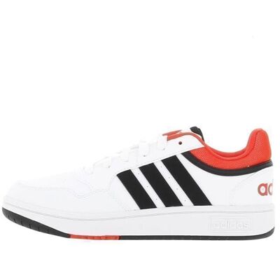Chaussures basses en cuir ou simili Hoops 3.0 K - Adidas - Garçon - Blanc Blanc - Publicité Chaussures basses en cuir ou simili Hoops 3.0 K - Adidas - Garçon - Blanc Blanc - Publicité