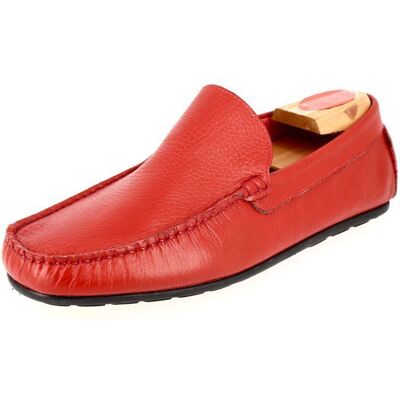 BELYM Mocassin homme de ville en véritable cuir rouge MR060 40 Rouge - Publicité BELYM Mocassin homme de ville en véritable cuir rouge MR060 40 Rouge - Publicité