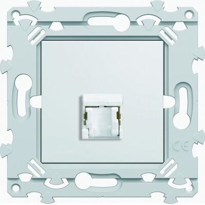 Prise RJ45 - HAGER - ESSENSYA CAT.5E FTP - Pure - Blanc - 1m - Publicité Prise RJ45 - HAGER - ESSENSYA CAT.5E FTP - Pure - Blanc - 1m - Publicité