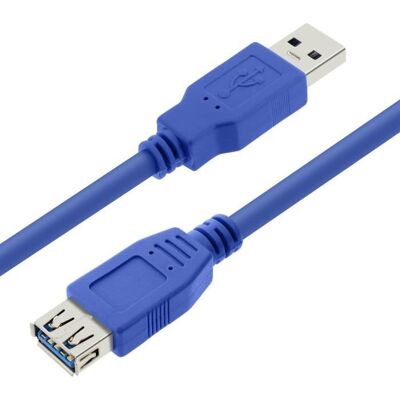 Câble USB 3.0 - LINQ - Rallonge 3m - Bleu - Transfert de données - Recharge dappareils Bleu - Publicité Câble USB 3.0 - LINQ - Rallonge 3m - Bleu - Transfert de données - Recharge dappareils Bleu - Publicité
