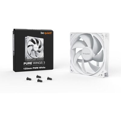 BEQUIET Ventilateur - BE QUIET - Pure Wings 3 PWM - 120 mm - Blanc - 25 dB Blanc - Publicité BEQUIET Ventilateur - BE QUIET - Pure Wings 3 PWM - 120 mm - Blanc - 25 dB Blanc - Publicité