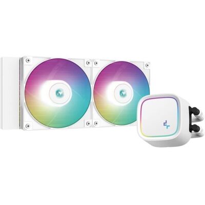Watercooling AIO - DEEPCOOL LE520 - Ventilateurs 2x 120 mm ARGB - Blanc Blanc - Publicité Watercooling AIO - DEEPCOOL LE520 - Ventilateurs 2x 120 mm ARGB - Blanc Blanc - Publicité