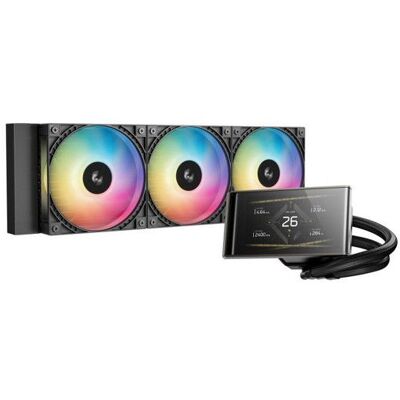 Refroidisseur liquide CPU - DEEPCOOL - LT360 VISION ARGB - Radiateur 360 mm - Écran LCD 4 5 - 3x ARGB 120 mm Noir - Publicité Refroidisseur liquide CPU - DEEPCOOL - LT360 VISION ARGB - Radiateur 360 mm - Écran LCD 4 5 - 3x ARGB 120 mm Noir - Publicité