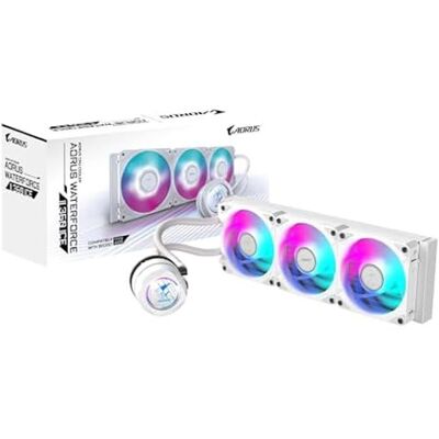 Gigabyte Refroidisseur de CPU Liquide AIO AORUS WATERFORCE II 360 Ice - 3 Ventilateurs ARGB 120 mm mécanisme dinterverrouillage Blanc - Publicité Gigabyte Refroidisseur de CPU Liquide AIO AORUS WATERFORCE II 360 Ice - 3 Ventilateurs ARGB 120 mm mécanisme dinterverrouillage Blanc - Publicité