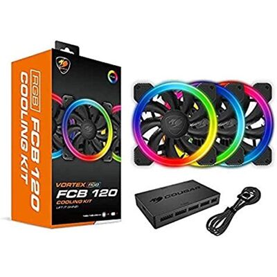 Refroidisseur Gaming - Cougar Gaming - FCBRGBCOOLINGKIT - RGB - 3 ventilateurs 120 mm - Silencieux Noir - Publicité Refroidisseur Gaming - Cougar Gaming - FCBRGBCOOLINGKIT - RGB - 3 ventilateurs 120 mm - Silencieux Noir - Publicité