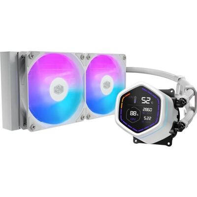 COOLER MASTER - MasterLiquid Core Nex Digital 240 White ARGB - MLX-D24M-A18PW-RD - Watercooling - Ventilateur Ø 120 mm - Publicité COOLER MASTER - MasterLiquid Core Nex Digital 240 White ARGB - MLX-D24M-A18PW-RD - Watercooling - Ventilateur Ø 120 mm - Publicité