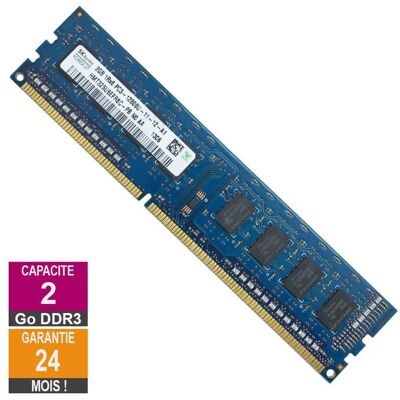 Barrette Mémoire 2Go RAM DDR3 Hynix HMT325U6EFR8C-PB DIMM PC3-12800U - Publicité Barrette Mémoire 2Go RAM DDR3 Hynix HMT325U6EFR8C-PB DIMM PC3-12800U - Publicité